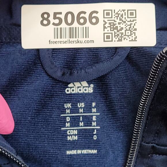 Adidas Track Jacket Medium 21x28 Blue White 3-Stripes Tricot - Picture 7 of 16